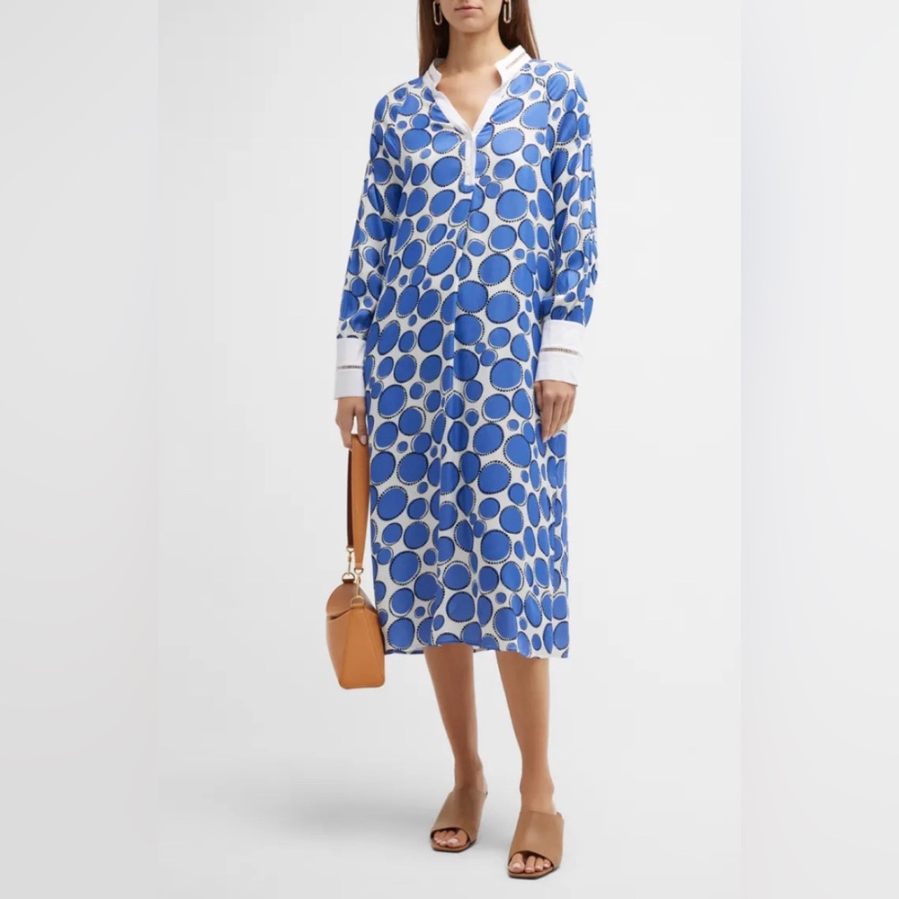 Harshman Ciel Polka-dot Raglan-sleeve Dress NWT